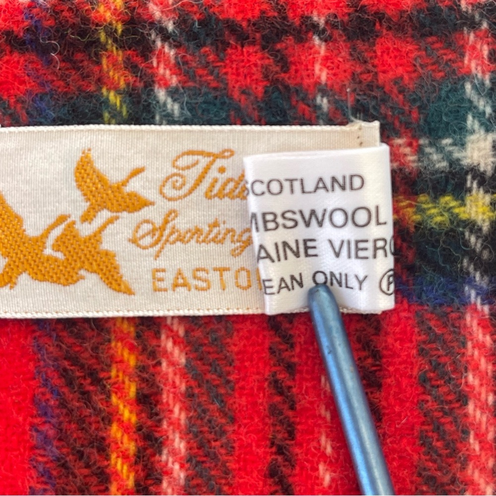 Vintage Red Tartan Plaid 100% Lambswool Scarf Made in Scotland - Picture 7 of 14
